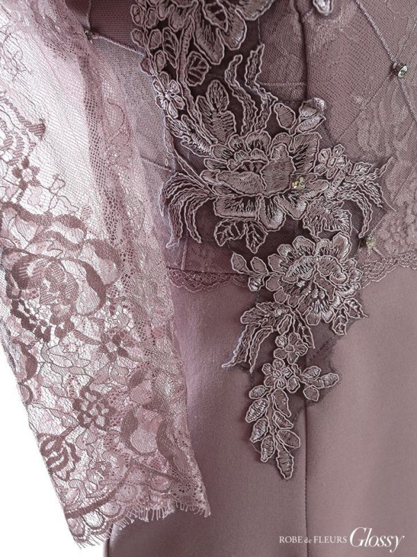 画像14: XSサイズあり【Glossy/グロッシー】長袖/ フラワーレース/ ブロックチュール/ バストカット/ タイト/ ミニドレス/ キャバドレス【HC02】