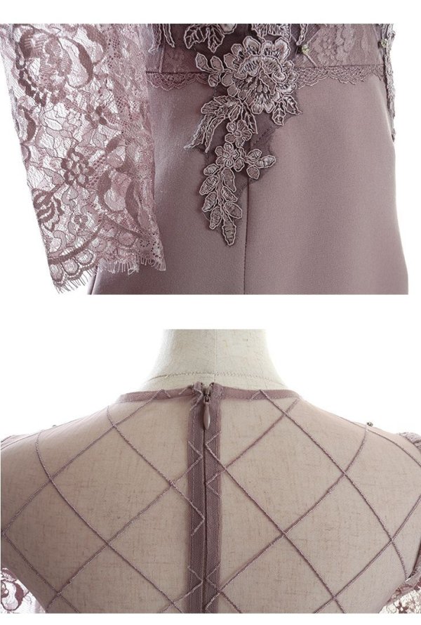 画像11: XSサイズあり【Glossy/グロッシー】長袖/ フラワーレース/ ブロックチュール/ バストカット/ タイト/ ミニドレス/ キャバドレス【HC02】