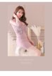 画像6: XSサイズあり【ROBE de FLEURS Glossy/ローブ・ド・フルール グロッシー】長袖/ フラワーレース/ ブロックチュール/ バストカット/ タイト/ ミニドレス/ キャバドレス[OF2]