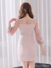 画像5: 【XSサイズあり】【Glossy/グロッシー】フラワーチュール/ 長袖/ ワンカラー/ タイト/ ミニドレス/ キャバドレス[OF2]
