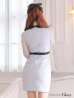 画像3: XSサイズあり【ROBE de FLEURS Glossy/ローブ・ド・フルール グロッシー】フロントジップ/ ZIP ストレッチ/ レース五分袖/ 長袖/ 袖あり/ レーススリーブ/ タイト/ ミニドレス/ キャバドレス[OF2]