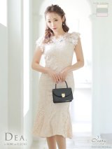 Lサイズあり【DEA. by ROBE de FLEURS/ディアバイローブドフルール】マーメイド/ フローラルレース/ ミディアム丈/ キャバドレス[OF2]