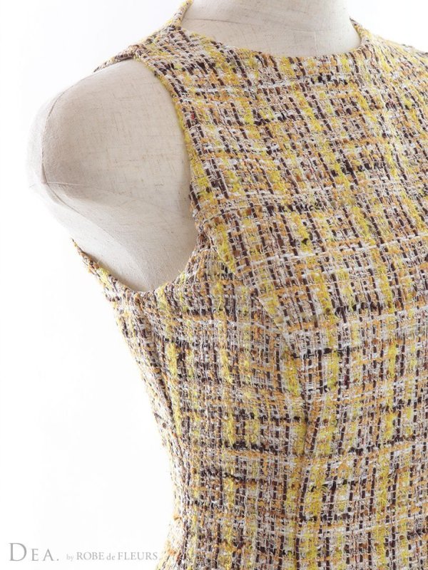 画像22: Lサイズあり【DEA./ディア】ツイード/ アシンメトリー/ タイト/ ミディアム丈/ ワンピース/ ミニドレス/ キャバドレス【OF08】