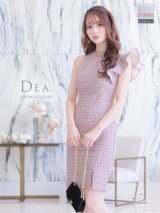 Lサイズあり【DEA.by ROBE de FLEURS/ディアバイローブドフルール】ツイード/ アシンメトリー/ タイト/ ミディアム丈/ ワンピース/ ミニドレス/ キャバドレス[OF2]