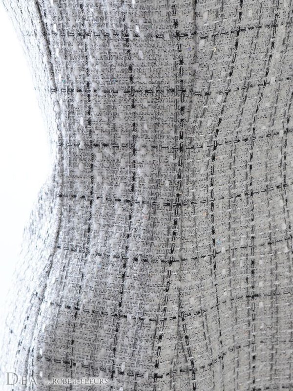 画像9: Lサイズあり【DEA./ディア】ツイード/ アシンメトリー/ タイト/ ミディアム丈/ ワンピース/ ミニドレス/ キャバドレス【OF08】