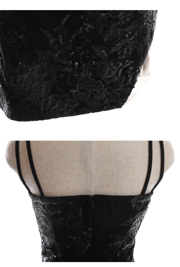 画像14: XSサイズあり【Glossy/グロッシー】スパンコール付き刺繍レース/ サイドチュール/ サイドシアー/ キャミ/ タイト/ ミニドレス/ キャバドレス【HC02】