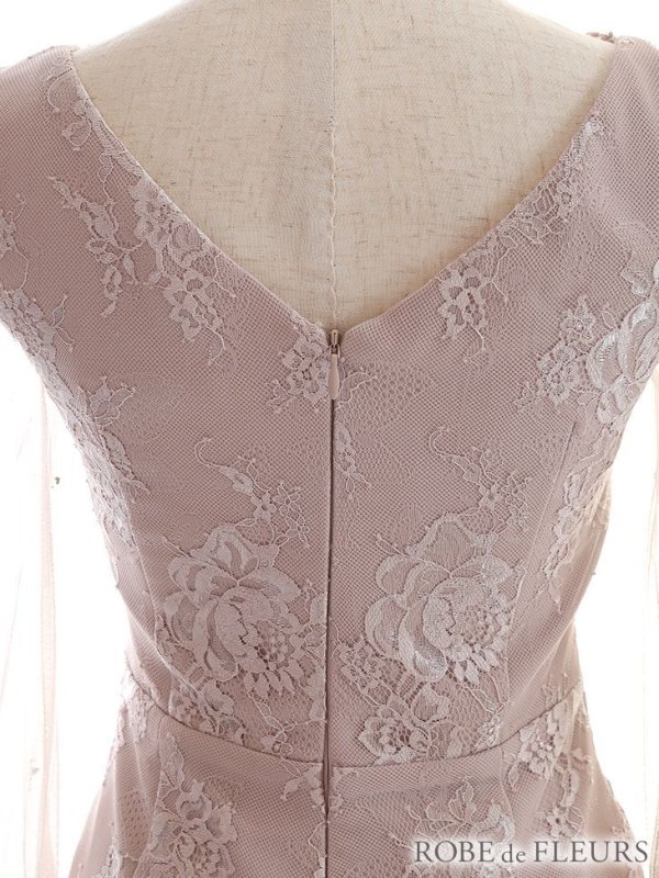 画像16: XSサイズあり【ROBE de FLEURS/ローブドフルール】長袖/ 袖あり/ チュールスリーブ/ スカラップカット/ ミニドレス/ キャバドレス[OF08]