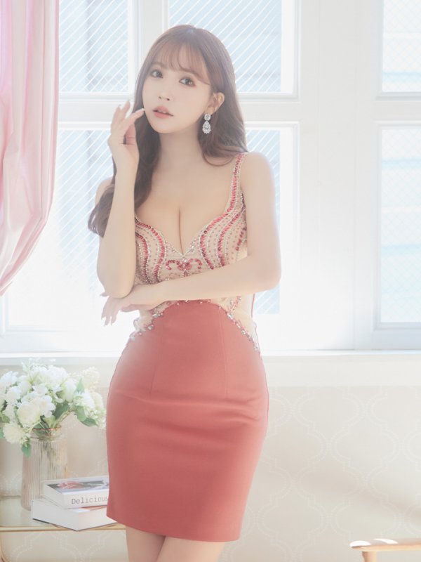 画像13: XSサイズあり【IRMA/イルマ】ワンカラー/ ビジュー/ シアー/ ノースリーブ/ ストレッチ/ タイト/ ミニドレス/ キャバドレス【HC02】