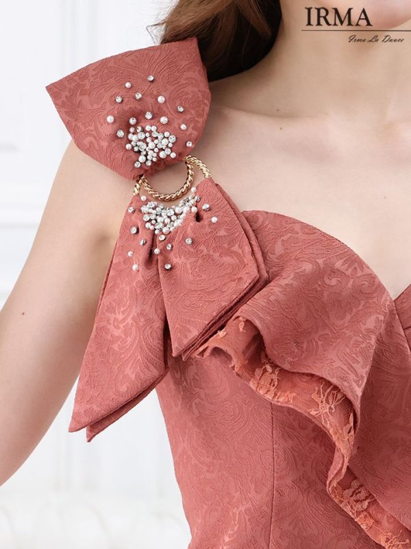 画像16: 【IRMA/イルマ】リボン/ ワンショル/ ベア/ フリル/ ビジュー/ パール/ タイト/ ミニドレス/ キャバドレス【HC02】