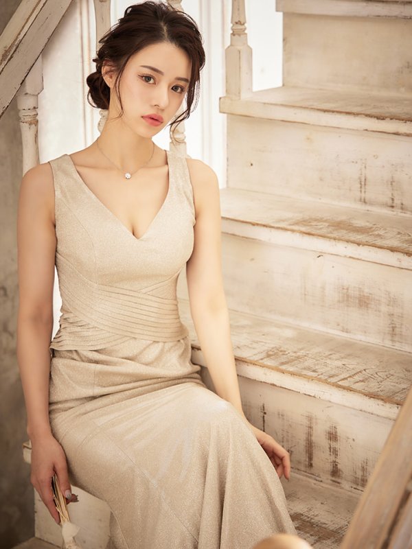 画像5: Lサイズあり【JEAN MACLEAN/ジャンマクレーン】マーメイド/ ラメ/ ワンカラー/ ロングドレス /キャバドレスlong[OF2A]