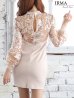 画像5: Lサイズあり☆【IRMA/イルマ】長袖/ 袖あり/ パフスリーブ/ レース/ 刺繍/ カットアウト/ ビジュー/ タイト/ ミニドレス/ キャバドレス【HC02】 (5)