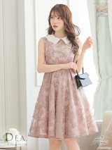 Lサイズあり【DEA. by ROBE de FLEURS/ディアバイローブドフルール】2WAY襟付き/ レース/ ノースリーブ/ クラシック/ ワンピース/ ひざ丈/ ミディアム/ キャバドレス