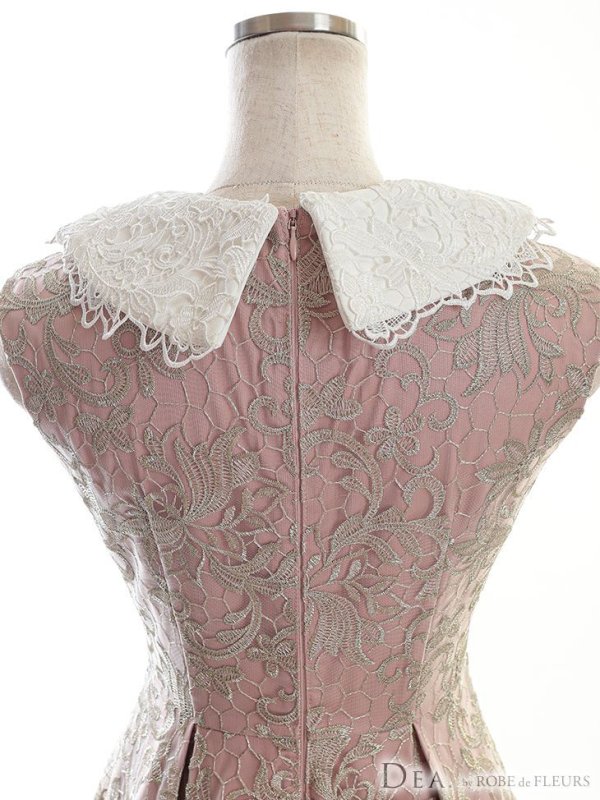 画像11: Lサイズあり【DEA./ディア】2WAY襟付き/ レース/ ノースリーブ/ クラシック/ ワンピース/ ひざ丈/ ミディアム/ キャバドレス【OF08】