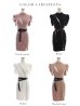 画像15: XSサイズあり【ROBE de FLEURS Glossy/ローブ・ド・フルール グロッシー】バストカット/ ジップ/ ZIP ベルト付き/ 半袖/ パフスリーブ/ タイト/ ミニドレス/ キャバドレス[OF2]
