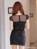画像9: XSサイズあり【ROBE de FLEURS Glossy/ローブ・ド・フルール グロッシー】フロントジップ/ ZIP 刺繍レース/ 袖あり/ ストレッチ/ タイト/ ミニドレス/ キャバドレス[OF2]