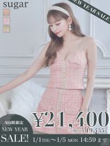 【新春セール開催中！! 】XSサイズあり【ANGEL R/エンジェルアール】スパンコールパールビジュー/ フラップボタン/ ツイード/ セパレート/ チェック/ マイクロミニ/ セットアップ/ ミニドレス/ キャバドレス[OF2]