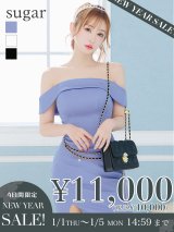 【新春セール開催中！! 】XSサイズあり【ANGEL R/エンジェルアール】オフショルダー/ チェーンテレコ/ リブニット/ スリットスカート/ タイト/ ミニドレス/ キャバドレス[OF2]