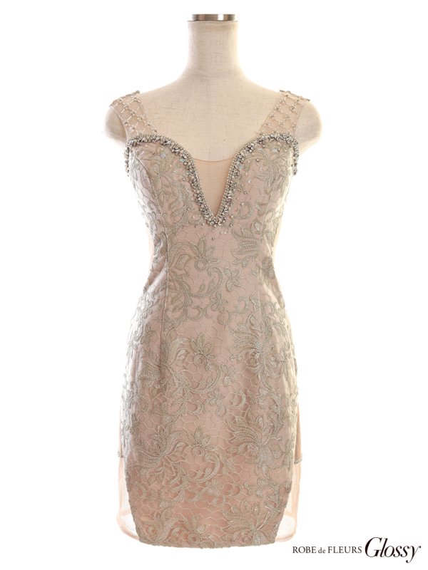 画像12: 【Glossy/グロッシー】刺繍レース/ バックレース/ ストレッチ/ タイト/ ミニドレス/ キャバドレス【HC02】