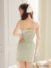 画像9: XSサイズあり【ROBE de FLEURS Glossy/ローブ・ド・フルール グロッシー】ウエストチュール/ フラワーレース/ ジップ ZIP/ キャミ/ タイト/ ミニドレス/ キャバドレス[OF2]