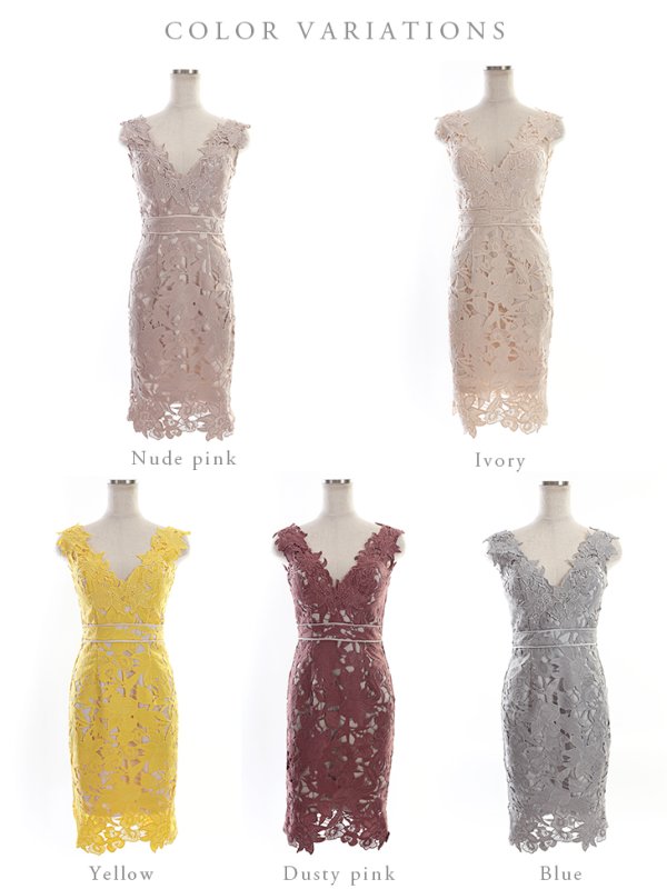 画像15: XS?Lサイズあり【DEA./ディア】ワンピース/ ケミカルレース/ ノースリーブ/ タイト/ ひざ丈/ ミディアムドレス/ キャバドレス【OF08】