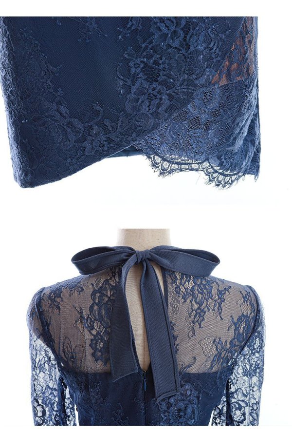 画像14: XSサイズあり【Glossy/グロッシー】アメスリ/ ビジュー/ レース/ サイドシアー/ 七分袖/ 袖あり/ アシメ/ タイト/ ミニドレス/ キャバドレス【HC02】