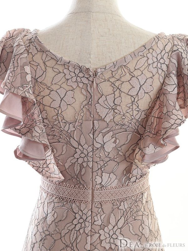 画像9: Lサイズあり【DEA./ディア】ワンピース/ 総レース/ パール/ フリル袖/ 袖あり/ 膝丈/ ミディアム/ キャバドレス【OF08】