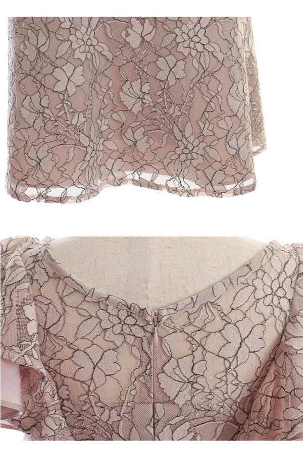 画像14: Lサイズあり【DEA./ディア】ワンピース/ 総レース/ パール/ フリル袖/ 袖あり/ 膝丈/ ミディアム/ キャバドレス【OF08】