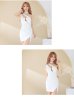 画像2: XS-Lサイズあり【Glossy/グロッシー】ワンショル/ ジップxフープ/ フラワーレース/ アシンメトリー/ タイト/ ミニドレス/ キャバドレス[OF2] (2)