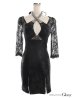 画像19: XS〜Lサイズあり【ROBE de FLEURS Glossy/ローブ・ド・フルール グロッシー】ホルターネック/ アメスリ/ レーススリーブ/ 七分袖/ 長袖/ 袖あり/ ジップ/ タイト/ ミニドレス/ キャバドレス[OF2]