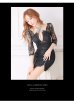 画像4: XS〜Lサイズあり【ROBE de FLEURS Glossy/ローブ・ド・フルール グロッシー】ホルターネック/ アメスリ/ レーススリーブ/ 七分袖/ 長袖/ 袖あり/ ジップ/ タイト/ ミニドレス/ キャバドレス[OF2]