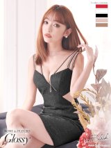 XSサイズあり☆【ROBE de FLEURS Glossy/ローブ・ド・フルール グロッシー】フロントジップ/ バックチュール/ 総レース/ ノースリーブ/ タイト/ ミニドレス/ キャバドレス[OF2]