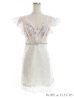 画像12: XS〜Lサイズあり【ROBE de FLEURS/ローブドフルール】ウエストビジュー/ シースルーレース/ フリルスリーブ/ 台形スカート/ ミニドレス/ キャバドレス[OF2]