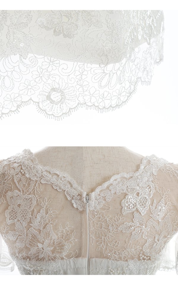 画像14: XS?Lサイズあり【ROBE de FLEURS/ローブドフルール】ウエストビジュー/ シースルーレース/ フリルスリーブ/ 台形スカート/ ミニドレス/ キャバドレス ピンク[OF08]