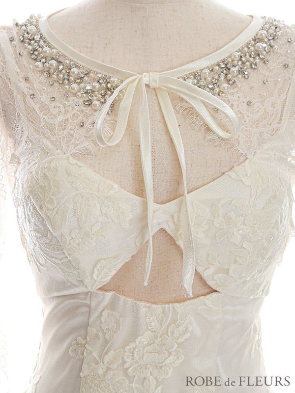 画像13: 【ROBE de FLEURS/ローブドフルール】バストカット/ レース/ ビジュー/ リボン/ 長袖 / 袖あり/ タイト/ ミニドレス/ キャバドレス[OF08]