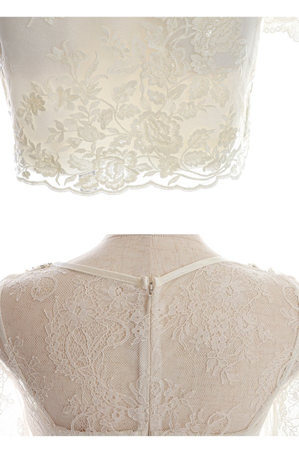 画像18: 【ROBE de FLEURS/ローブドフルール】バストカット/ レース/ ビジュー/ リボン/ 長袖 / 袖あり/ タイト/ ミニドレス/ キャバドレス[OF08]