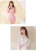 画像2: 【ROBE de FLEURS/ローブドフルール】バストカット/ レース/ ビジュー/ リボン/ 長袖 / 袖あり/ タイト/ ミニドレス/ キャバドレス[OF2] (2)