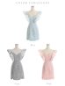 画像15: XSサイズあり【ROBE de FLEURS/ローブドフルール】ラメツイード/ レースフリル袖/ ウエストカット/ スリット/ ハートカット/ タイト/ ミニドレス/ キャバドレス[OF2]