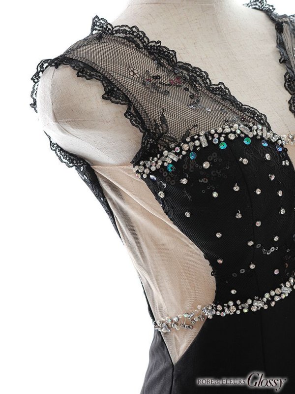 画像10: 【Glossy/グロッシー】スパンコール付きレース/ ノースリーブ/ ストレッチ/ サイドチュール/ タイト/ ミニドレス/ キャバドレス【HC02】