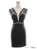画像14: 【ROBE de FLEURS Glossy/ローブ・ド・フルール グロッシー】スパンコール付きレース/ ノースリーブ/ ストレッチ/ サイドチュール/ タイト/ ミニドレス/ キャバドレス[OF2]