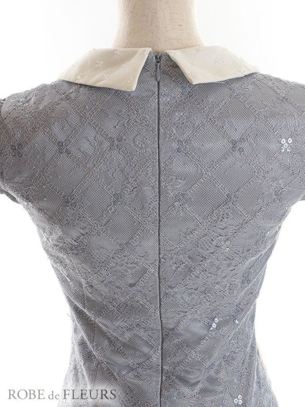 画像15: XSサイズあり【ROBE de FLEURS/ローブドフルール】リボン/ 襟付き/ フリル/ サイドシアー/ ビジュー/ タイト/ ミニドレス/ キャバドレス[OF08]