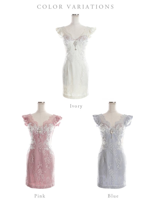 画像15: 【ROBE de FLEURS/ローブドフルール】ビジュー/ サイドシアー/ レース/ 立体フラワー/ ノースリーブ/ タイト/ ミニドレス/ キャバドレス[OF08]