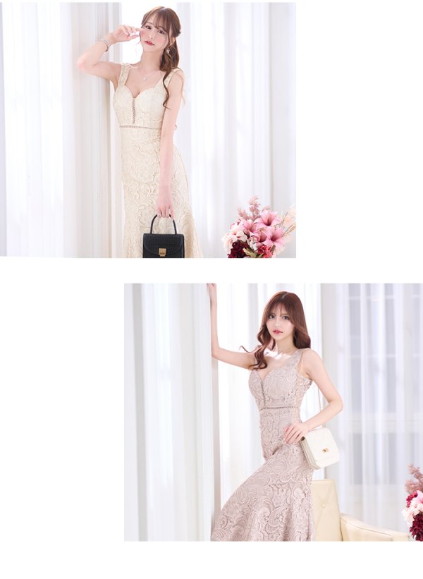 画像17: Lサイズあり【DEA./ディア】ケミカルレース/ マーメード/ ミディアム丈/ ワンピース/ キャバドレス【OF08】