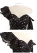画像13: 【ROBE de FLEURS/ローブドフルール】ドットレース/ マーメイド/ リボン/ アシンメトリー/ タイト/ ひざ丈/ ミディアムドレス/ キャバドレス[OF2]
