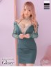 画像2: 【ROBE de FLEURS Glossy/ローブ・ド・フルール グロッシー】アメスリ/ ビジューホルター/ レース/ チュールスリーブ/ 長袖/ 袖あり/ タイト/ ミニドレス/ キャバドレス[OF2] (2)