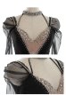 画像12: 【ROBE de FLEURS Glossy/ローブ・ド・フルール グロッシー】アメスリ/ ビジューホルター/ レース/ チュールスリーブ/ 長袖/ 袖あり/ タイト/ ミニドレス/ キャバドレス[OF2]
