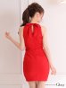 画像7: XSサイズあり【ROBE de FLEURS Glossy/ローブ・ド・フルール グロッシー】ホルターネック/ アメスリ/ バストフラワーモチーフ/ ストレッチ/ タイト/ ミニドレス/ キャバドレス[OF2]