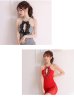 画像2: XSサイズあり【ROBE de FLEURS Glossy/ローブ・ド・フルール グロッシー】ホルターネック/ アメスリ/ バストフラワーモチーフ/ ストレッチ/ タイト/ ミニドレス/ キャバドレス[OF2] (2)