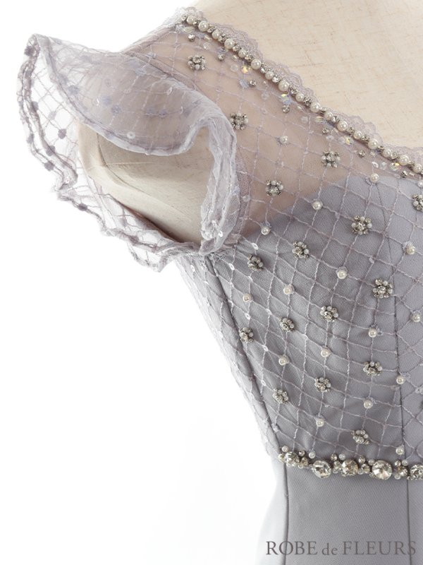 画像9: XSサイズあり【ROBE de FLEURS/ローブドフルール】フリル/ ビジュー/ チュール/ タイト/ ミニドレス/ キャバドレス[OF08]