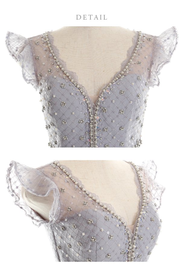 画像12: XSサイズあり【ROBE de FLEURS/ローブドフルール】フリル/ ビジュー/ チュール/ タイト/ ミニドレス/ キャバドレス[OF08]