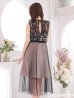 画像8: Lサイズあり【DEA. by ROBE de FLEURS/ディアバイローブドフルール】ケミカルレース/ チュール/ フロントジップ/ ZIP/ ワンピース/ Aライン/ マキシ丈/ キャバドレス[OF2]